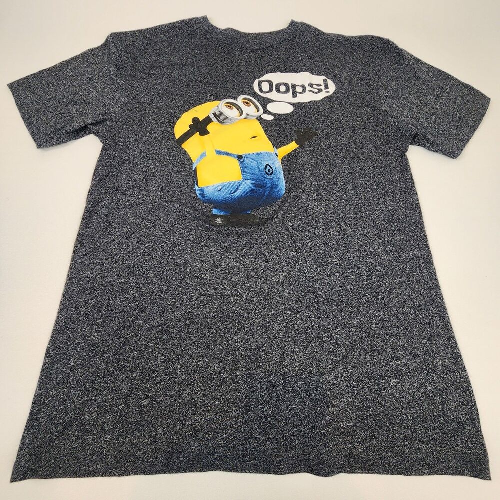Despicable Me Minion Oops Graphic T Shirt Gray Heather Men's XL